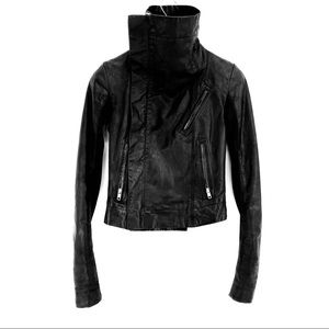 RICK OWENS Leather Quilt-Lined Biker Jacket IT38